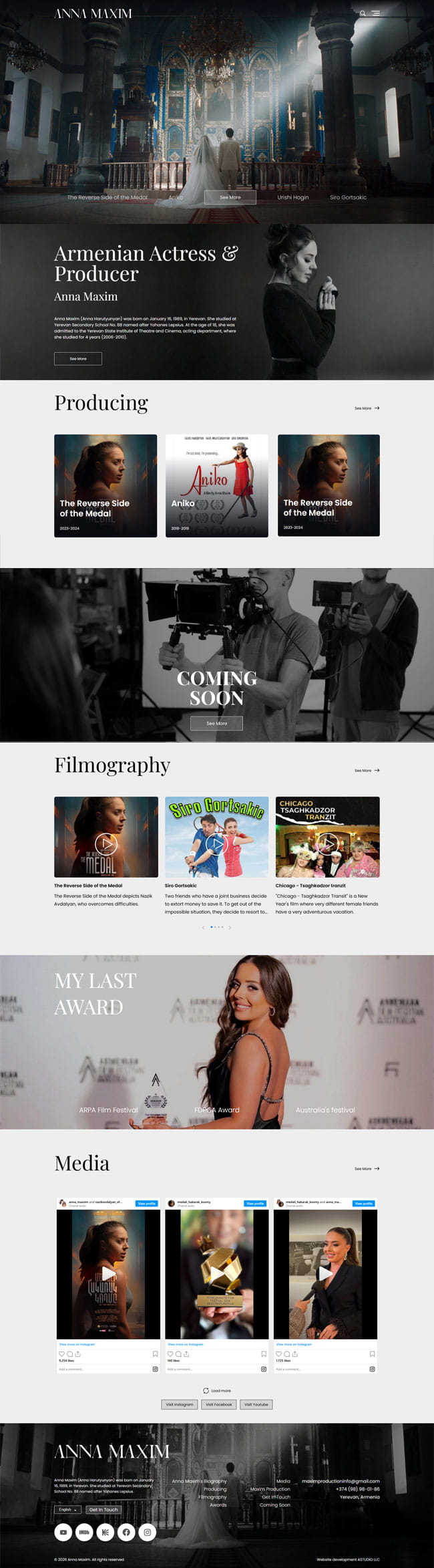 Official Website Development for Anna Maxim