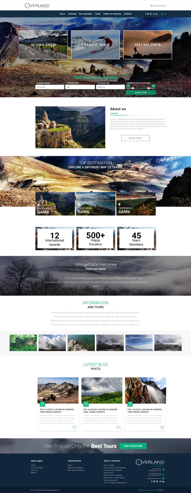 Программирование сайта для бронирования туров Tour booking website programming