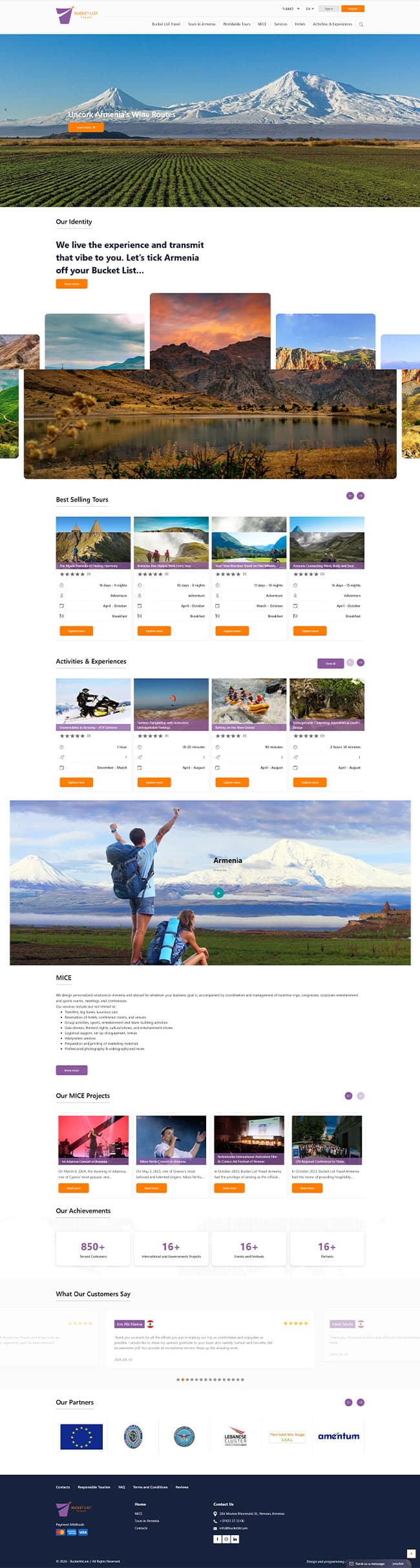 Travel agency website development