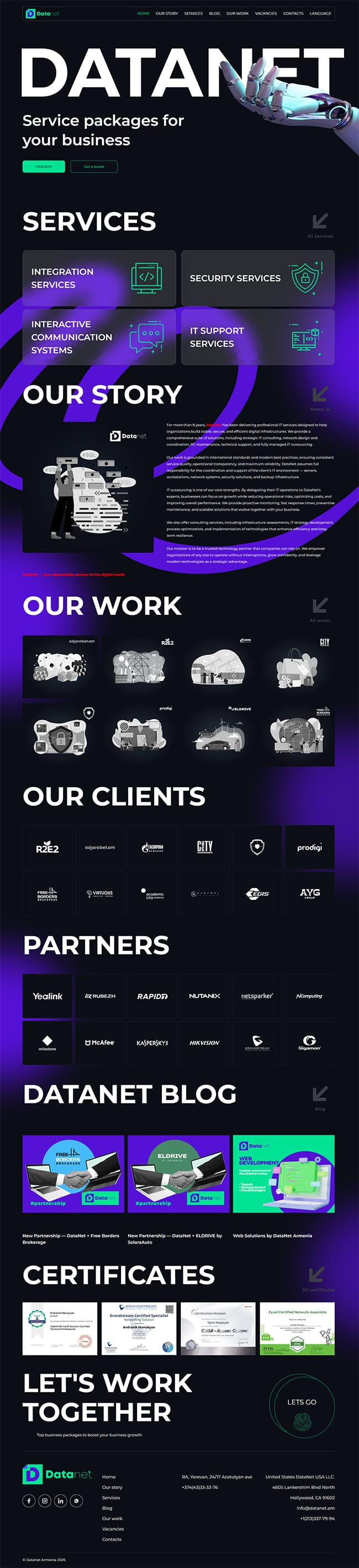 Corporate website development for an IT company