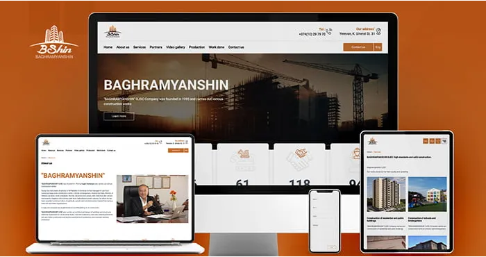 Construction company’s business website development