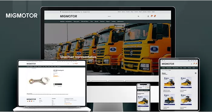 Ecommerce website of special equipment and spare parts