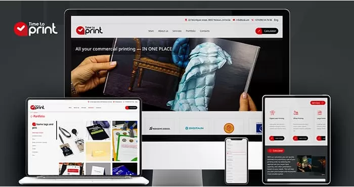 Creation of a printing house portfolio website