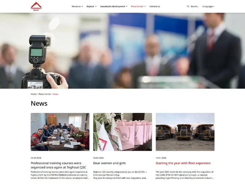 Functional capabilities of the corporate website