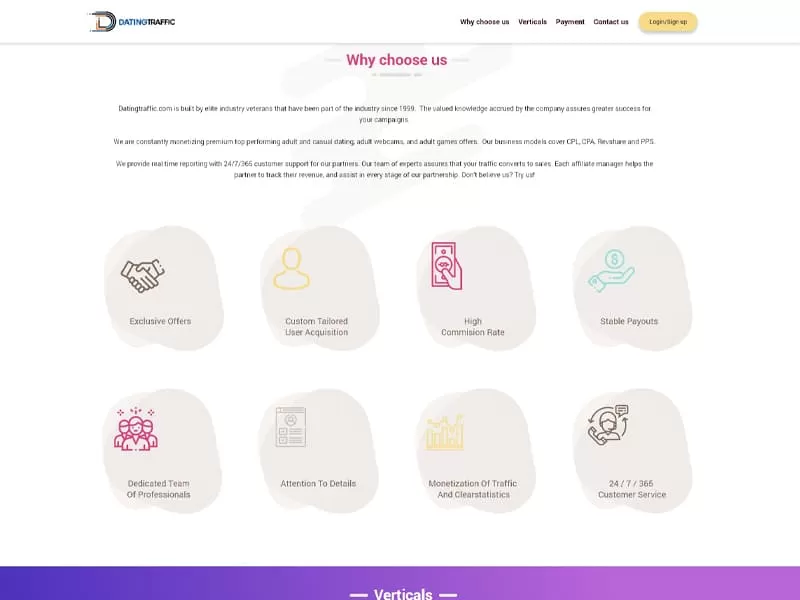 Landing page advertising