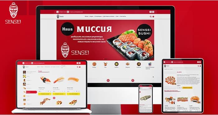 Website development for a sushi restaurant
